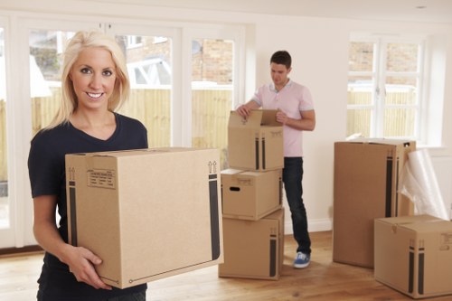 Professional packing and unpacking services in Chiswick with moving boxes