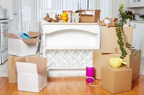 IT equipment and office furniture being prepared for relocation in Chiswick