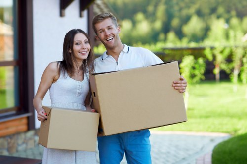 Packing supplies and labelled boxes for house removals in Chiswick