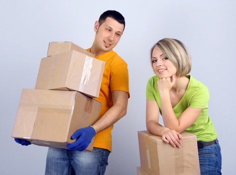 Packed household items ready for removals in Chiswick